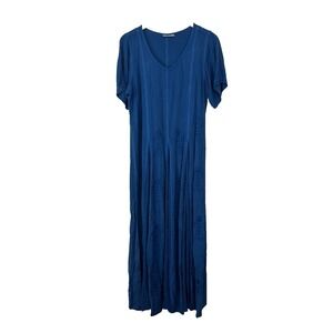 Holy Clothing‎ Blue Maxi Dress Large Bohemian Festival Embroidered Fairy Indian